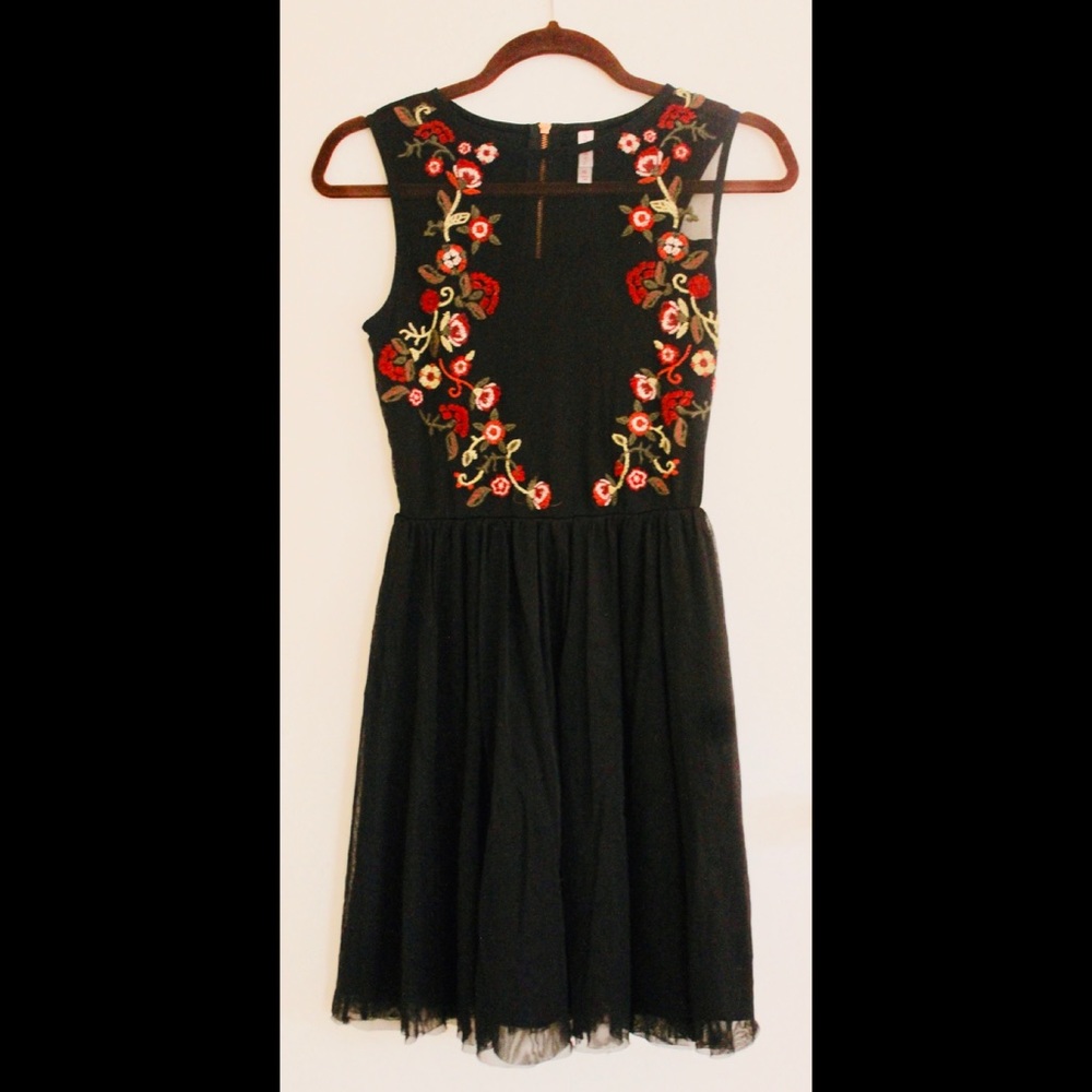 Black Embroidered Dress